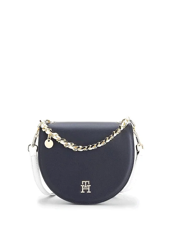 Tommy Hilfiger Chic Chain Strap Saddle Bag, Navy