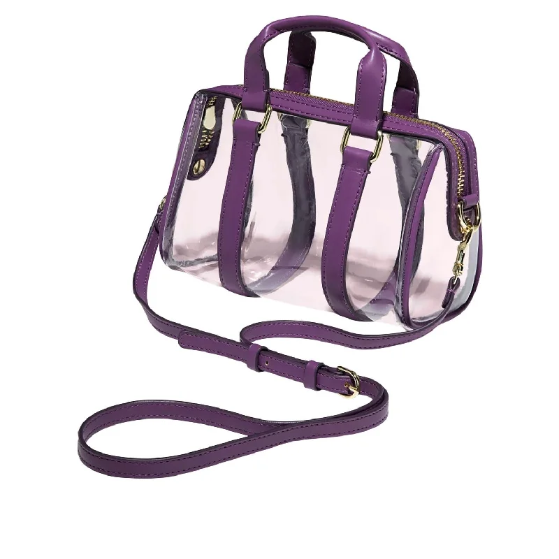 Women's Clear Micro Duffle Crossbody Bag In Purple