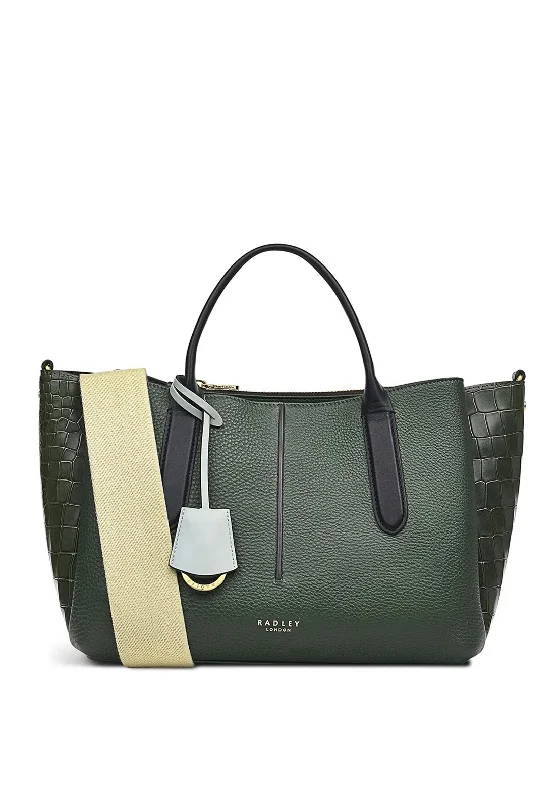 Radley Hillgate Place Leather Faux Croc Texture Satchel Bag, Dragon