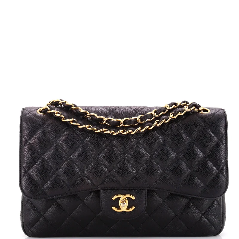 Classic Double Flap Bag Quilted Caviar Jumbo