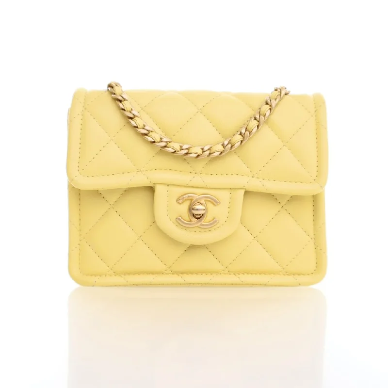 Chanel Mini Yellow Caviar Sweet Flap Bag