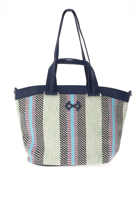 Xti Woven Medium Shoulder Tote Bag, Navy