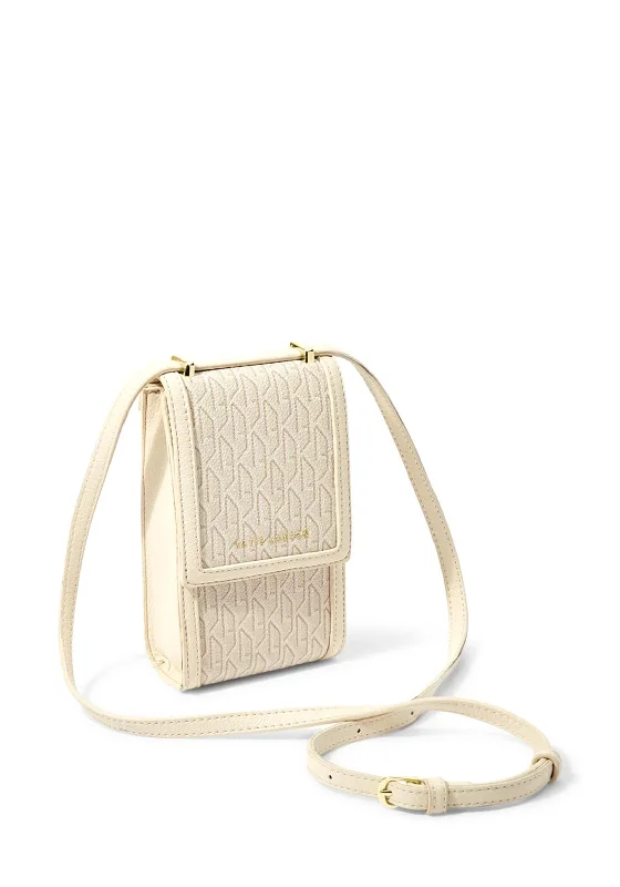 Katie Loxton Signature Smartphone Crossbody Bag, Eggshell