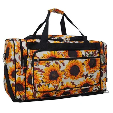 NGIL Canvas 23" Duffle Bags (Sunflower w/Cow-Black)