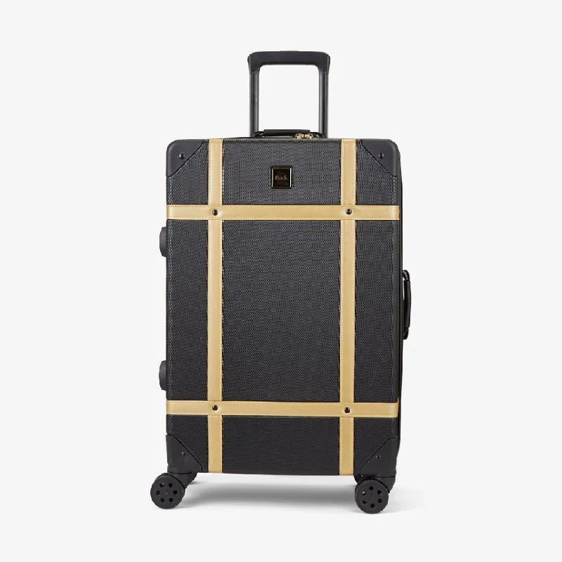 Rock Vintage 67cm Medium Hardsided Luggage - Black/Gold