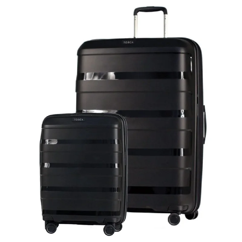 Tosca Comet 2 Piece Carry On & Large Hardsided Suitcase Duo - Black