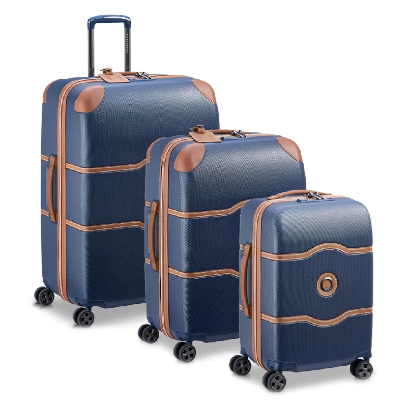 Delsey Chatelet Air 2.0 Set - 3 Piece Hardsided Luggage - Navy Blue