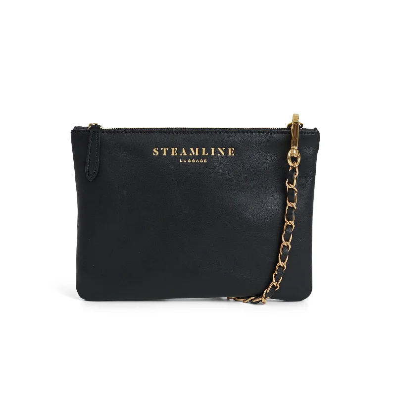 The Navigator - Black Crossbody Clutch