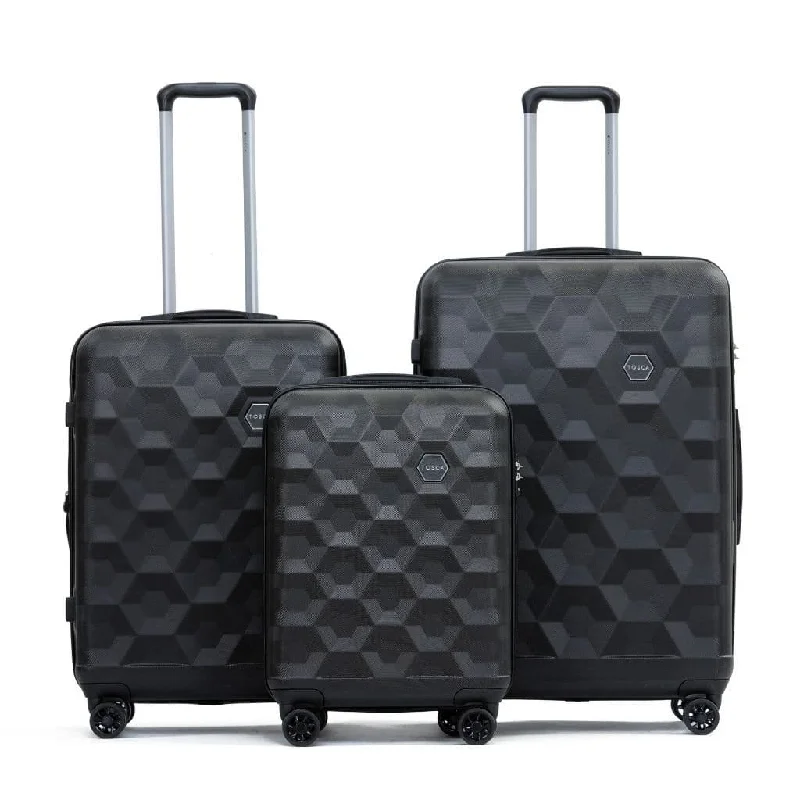 Tosca Bahamas 3 Piece Hardsided Suitcase Set - Black