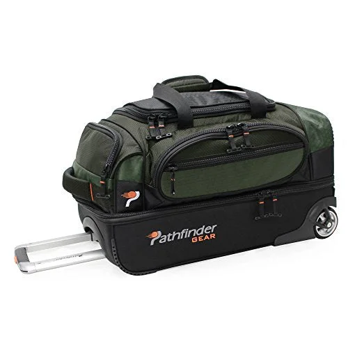 Pathfinder Gear 22 Inch Rolling Drop Bottom Duffel, Olive, One Size