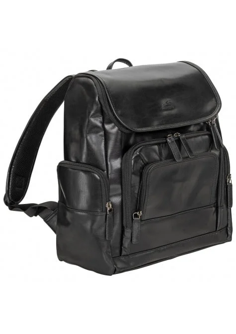 Mancini Buffalo Collection Leather Backpack for 15.6” Laptop and Tablet