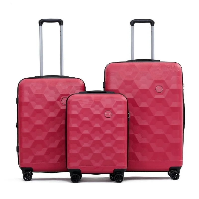 Tosca Bahamas 3 Piece Hardsided Suitcase Set - Red