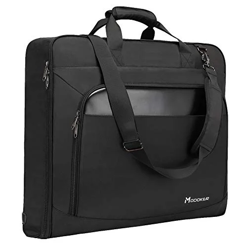 Modoker Suit Luggage Garment Bag with Shoulder Strap, Suit Carry on Bag Hanging Suitcase Black Garment Bags for Men Women Business Travel