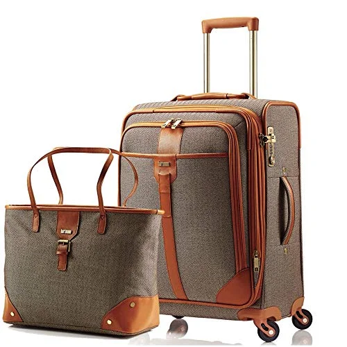 Hartmann Herringbone Luxe Softside Carry-On Set Terracotta (Terracotta)