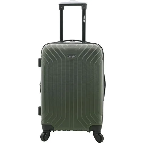 Wrangler Auburn Hills Hardside Spinner Luggage, Thyme Green, Carry-On 20-Inch