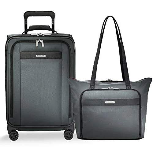 Briggs & Riley Transcend Vx Expandable Tall Carry-On Spinner & Tote Set (Slate, One Size)