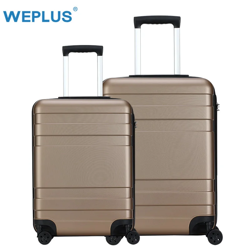 Weplus 2Pcs/Set Travel Suitcase Business Luggage Hardside Rolling Suitcase With Wheels Carry On