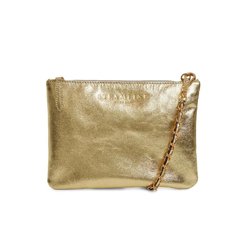 The Navigator - Gold Crossbody Clutch