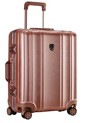 TPRC Donna Hardside/Aluminum Frame Spinner Luggage, Rose Gold, Carry-On 20-Inch