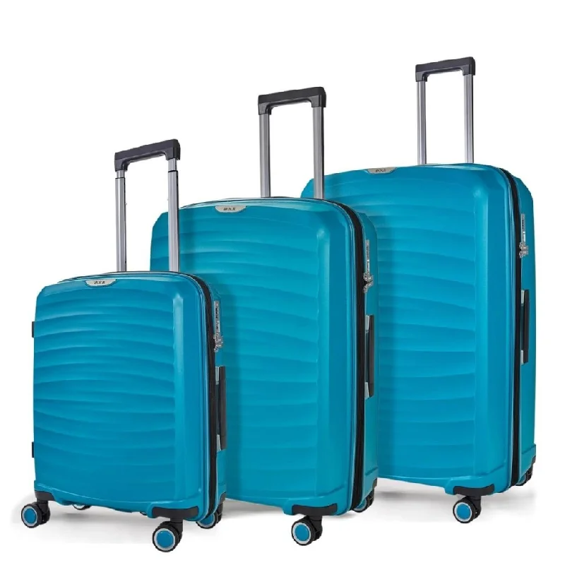 Rock Sunwave 3 Piece Set Expander Hardsided Luggage - Blue