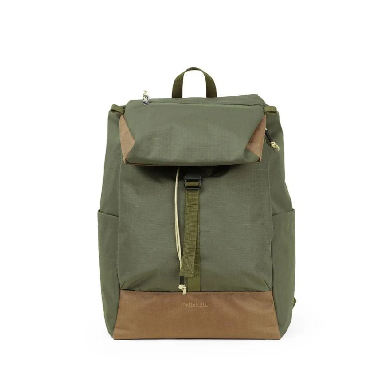 HELLOLULU Saro Utility Flap Backpack Molive Drab