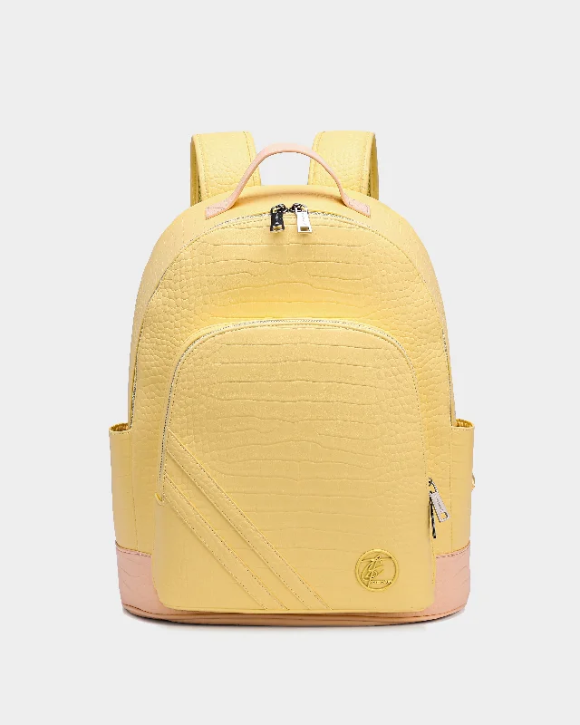 Leather Backpack in Yellow