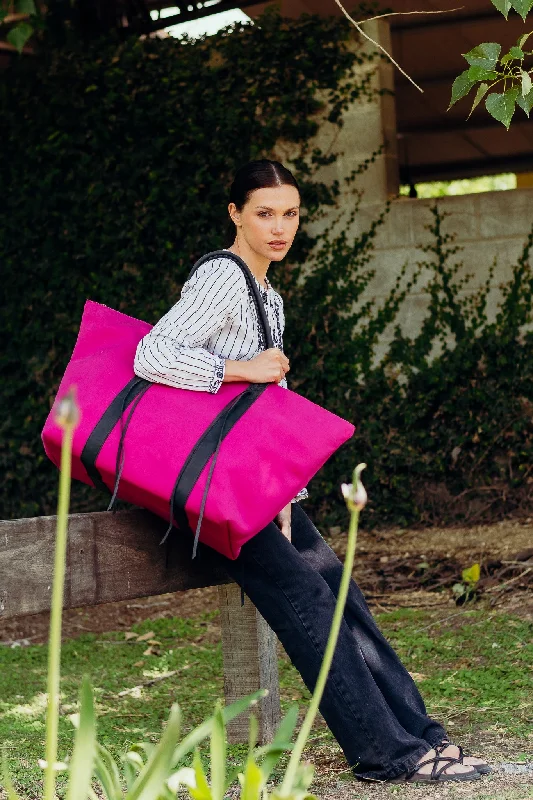 Pink Canvas weekender Bag