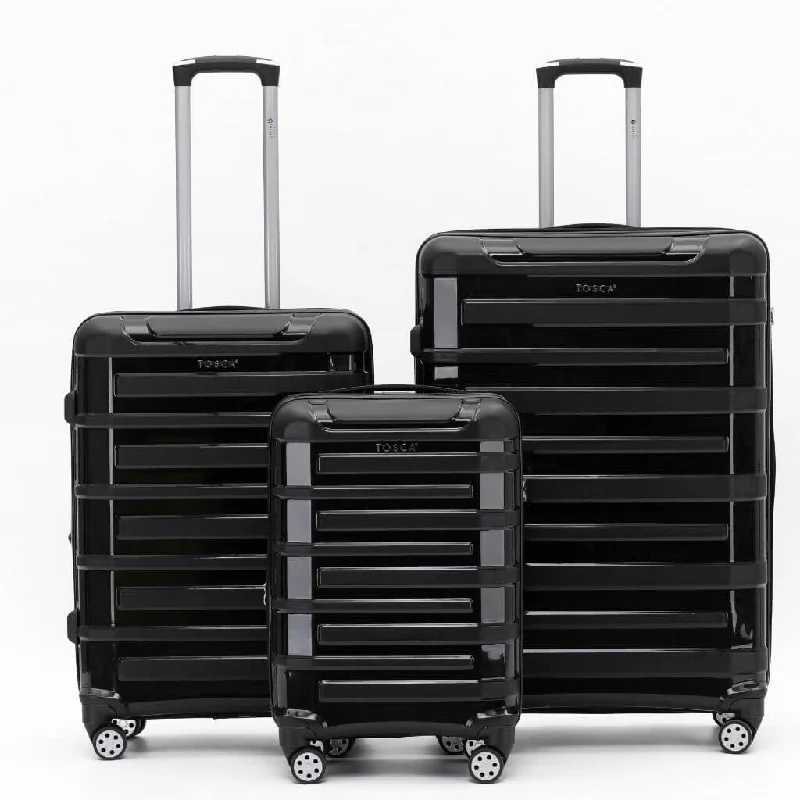 Tosca Warrior 3 Piece Hardsided Suitcase Set - Black