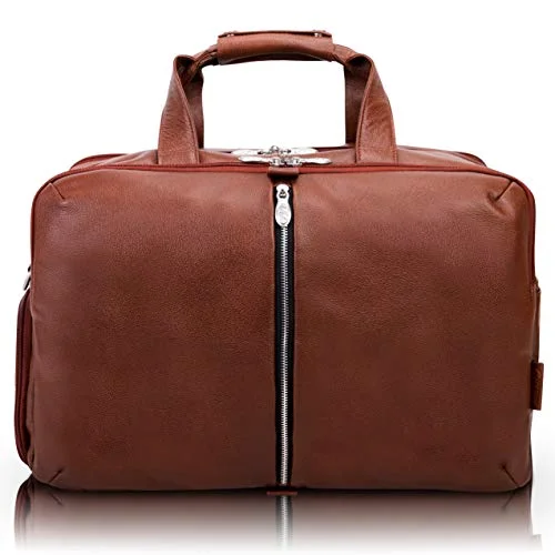 McKleinUSA Avondale, Pebble Grain Calfskin Leather, 22" Leather, Triple Compartment, Carry-All, Travel, Laptop Duffel, Brown (18904)