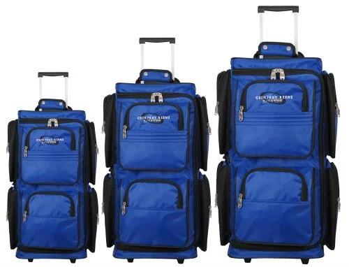 Geoffrey Beene 3 Piece Vertical Duffel Wheeler Set, Royal, One Size