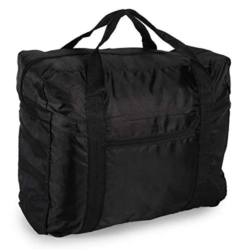 Lightweight Travel Weekender Duffle Bag for Carry On Luggage, Vacation, Sports, Yoga, Gym, and Storage - Black