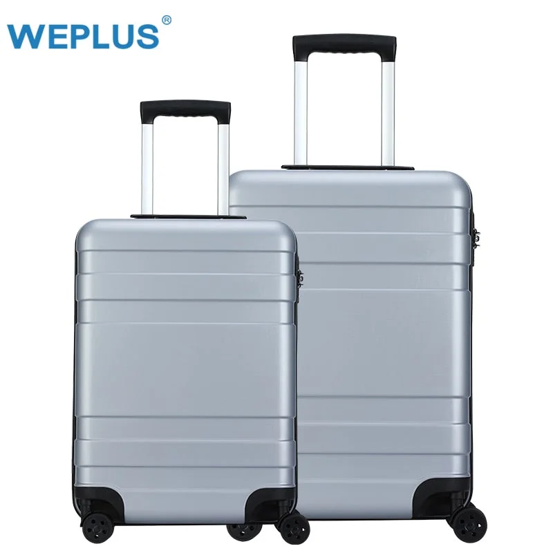 Weplus 2 Pcs/Set Rolling Luggage Colorful Travel Suitcase Carry On Spinner Wheels Tsa Lock