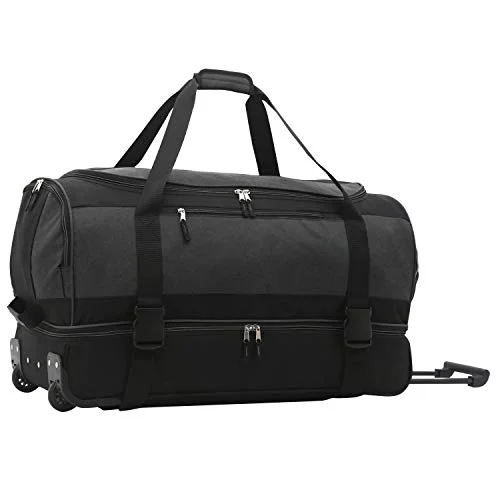 Travelers Club Pinnacle Travel Rolling Duffel Bag, Dark Grey, Checked-Large 30-Inch